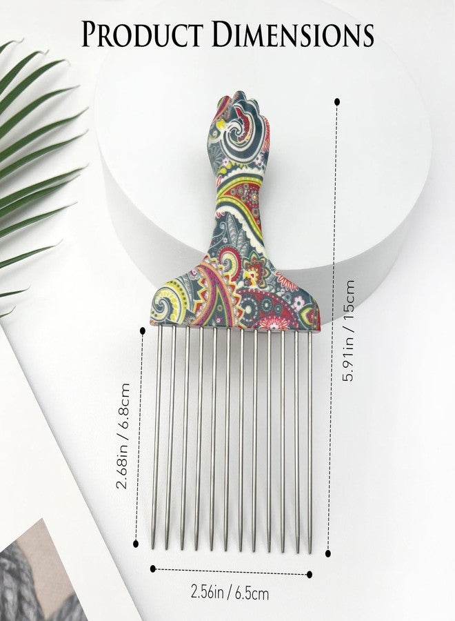 Zoolinn Stainless Steel Professional Hair Styling Pick Comb, Ideal for Afro and Curly Hair, Unisex Design - Image 2
